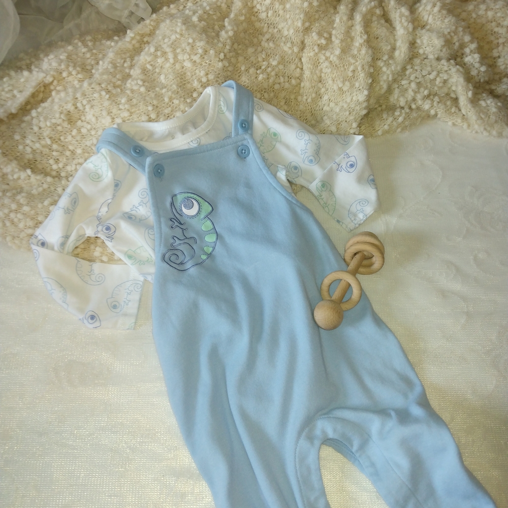 Blue Kids Matching Set with Fish Design